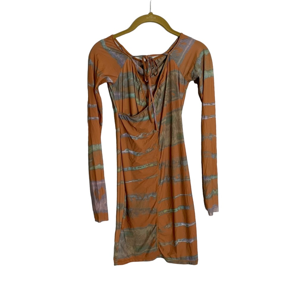 Skims Jelly Sheer Off the Shoulder Dress Tie Dye Medium